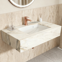 Lavabo en marbre naturel Lavabo de salle de bain rectangulaire Lavabo de salle de bain