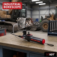Endoscope industriel 6 mm 1 m, boroscope articulé étanche pour Android et iOS, pour la réparation de machines de construction, d'excavatrices et de chargeuses