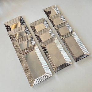 Snacks Fruits BBQ Assiette En Acier Inoxydable Longue Assiette Américain Léger De Luxe Carré <span class=keywords><strong>Sushi</strong></span> <span class=keywords><strong>Plat</strong></span> De Cuisine Créative - Product Image 6