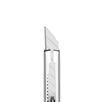 Cutter rétractable STARPRINT avec lame à clipser et cadre en alliage d'aluminium couleur argent pour le papier artisanal et les projets scolaires