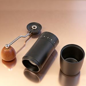 เครื่องบดกาแฟมือหมุนแบบขายส่ง รับผลิตแบรนด์ส่วนตัว ความจุ 35 กรัม ทำจากอลูมิเนียมอัลลอยด์ พร้อมใบมีดบดแบบกรวย CNC - Product Image 5