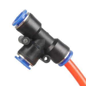 PEG 6 8 10 12 14 16mm Tee 3 Way Tube Quick Connector Push Pipe Plastic Air Hose One Touch Pneumatic Fittings