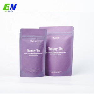 Eco Friendly Ziplock Stand up Tea Food <strong>Packaging</strong> 100% Compostable Biodegradable Kraft Paper Printing Pouch Bags - Product Image 3
