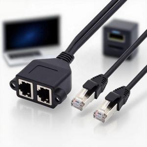 Adaptador Divisor <span class=keywords><strong>Ethernet</strong></span> de Doble Puerto sin Esfuerzo, <span class=keywords><strong>Cable</strong></span> de Extensión RJ45 8P8C Cat6 Blindado para Router, PC y <span class=keywords><strong>TV</strong></span> - Product Image 1