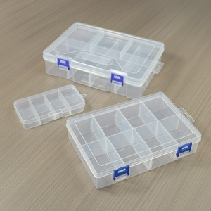 Transparent Plastic Storage <b>Box</b> 8 Compartment <b>With</b> <b>Lid</b> For Jewelry Hardware Desktop Organizer - Product Image 4
