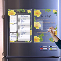 Message effaçable à sec magnétique transparent personnalisé Note d'écriture en acrylique tableau blanc calendrier pour réfrigérateur