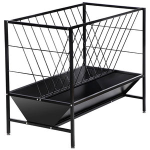 JH-Mech Mangeoire à foin <span class=keywords><strong>pour</strong></span> chèvres avec bac d'alimentation de 24 gallons 45 gallons à montage rapide Mangeoire à foin robuste <span class=keywords><strong>pour</strong></span> cerfs de pâturage en métal - Product Image 1