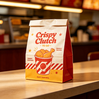 Conteneurs à emporter personnalisés pour marques de chaînes de restauration rapide, boîtes jetables en papier pour hamburgers et poulet frit, sacs d'emballage pour la restauration rapide