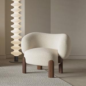 Red apoyabrazos rojo sofá perezoso silla sala de estar luz Balcón de lujo Silla de arena idílica Silla de ocio de madera maciza individual - Product Image 3