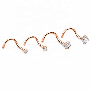 20 Gam Phẫu Thuật Thép Mũi Piercing Trang Sức Vòng Rhinestone Zircon S Hình Dạng Mũi Pin Phong Cách Ấn Độ Vách Ngăn Zircon Mũi Studs - Product Image 5
