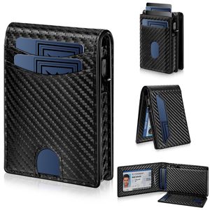 Carbon Fiber Leather <b>Wallet</b> With <b>RFID</b> <b>Blocking</b> Multiple Card Slots Men's <b>Wallet</b> For Everyday Use - Product Image 1