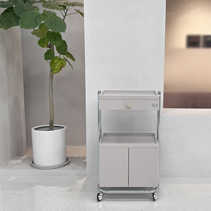 Stainless steel version luxury beauty salon push cart skin management <b>tool</b> cart nail storage and storage mobile storage rack - Product Image 3