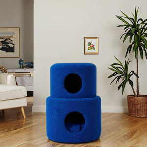 Casa moderna de lujo para mascotas, sofá grande para perros para sala de estar, materiales metálicos de cuero cómodos, muebles de bambú duraderos para gatos - Product Image 2