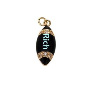 จี้รูปไม้แร็กเก็ต/รักบี้/แบดมินตัน ลายหยดน้ำมันทองแดงมุก ยี่ห้อจินหยวน สำหรับทำเครื่องประดับ DIY - Product Image 5