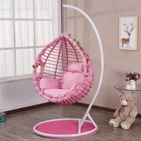 Fauteuil suspendu en rotin PE, chaise hamac autoportante simple et double avec coussin pour intérieur, balcon, jardin