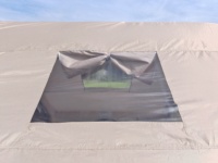 Tente Oxford gonflable portable à installation facile Tente à main 4 saisons Tente de camping étanche avec fenêtre de cheminée en maille