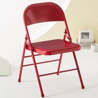 Populaire acier fer métal chaise pliante coloré pliable pour les événements fête de mariage bureau à domicile camping extérieur jardin plage