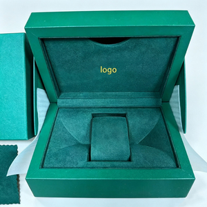 Estuche Rectangular Verde para Reloj con Interior de Gamuza Sintética y Personalización de Logotipo, Funda Protectora para Relojes de Lujo - Product Image 3