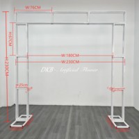 Arche de fleurs en métal carrée de 2,3 x 2,3 m en acier inoxydable de haute qualité, personnalisable, vente en gros d'usine DKB