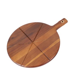 Juego de Tablas de Cortar Redondas de Madera, Tabla de Servir de Madera Maciza para Pizza, Carne, Charcutería, para Fiestas - Product Image 3