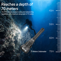 Lampe de plongée TrustFire DF70 3600 lumens, torche de plongée étanche à 70 m, lumière LED rechargeable pour la plongée sous-marine