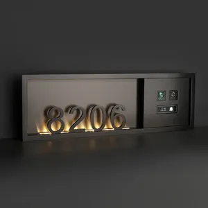 Fabricante de fábrica personalizado antiguo cobre Acero inoxidable Hotel puerta número señal LED señal de luz