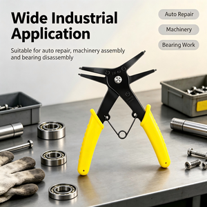 <span class=keywords><strong>Pince</strong></span> à circlips 2-en-1 4 voies en acier à haute teneur en carbone, qualité DIY, personnalisable OEM, outil manuel interne/externe - Product Image 2