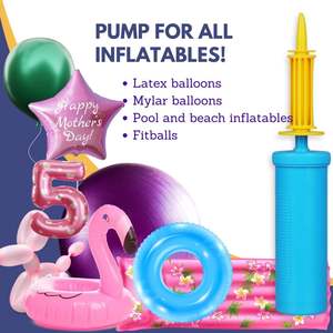 Pompe à <span class=keywords><strong>ballon</strong></span> manuelle à double <span class=keywords><strong>action</strong></span> bidirectionnelle, compresseur d'air portable à double entrée pour ballons - Product Image 4