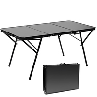 Mesa Plegable de 180 cm, Aleación de Aluminio, Patas Desmontables, Altura Ajustable, para Exteriores, Camping, Picnic, Barbacoa, Mercado, Tipo Maletín