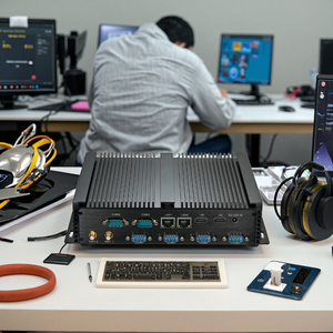 Core I5 4200u безвентиляторный промышленный Win 10 ТВ-приставка HD-MI 6 RS232 двойная сетевая карта <span class=keywords><strong>2</strong></span> LAN 8 USB WiFi прочный мини-ПК - Product Image 1