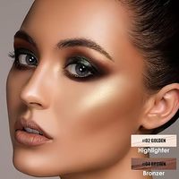 Poudre pressée végétalienne en gros, illuminateur longue tenue, maquillage haute pigmentation pour palette d'illuminateurs et bronzants en marque blanche