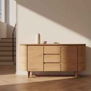 Commode en bois massif Kairo avec 6 tiroirs, design moderne pour salon, meuble de rangement écologique et durable - Product Image 4