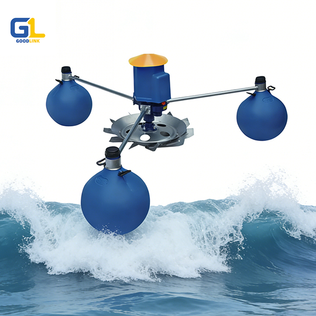 Guanlian High Efficiency 3 Floats Floating Pond Aerator for Aquaculture Shrimp Farming
