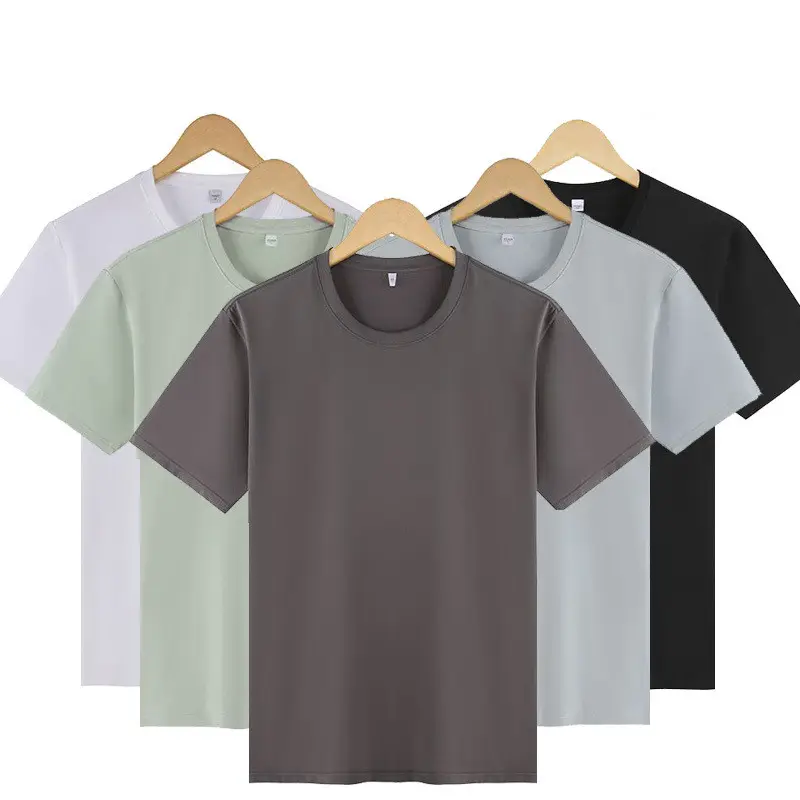 Toptan yüksek kalite Mens boş Tshirt özel baskı düz T-shirt Logo baskılı siyah T shirt