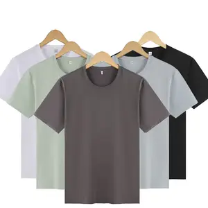 Vente en gros de t-shirts vierges de haute qualité pour hommes avec impression personnalisée t-shirts unis avec logo imprimé t-shirts noirs