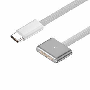 Câble de charge rapide magnétique Type-C mâle vers <span class=keywords><strong>Magg</strong></span> 3, adsorption magnétique sûre, 140W, avec gaine en nylon pour ordinateur portable MacBook - Product Image 2