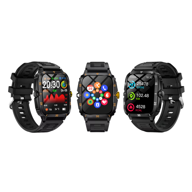 IP68 Waterproof Smartwatch Unisex Round IPS Display Android Compatible Fitness Tracker