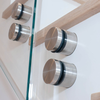 DF DDP Steuerfrei Outdoor Zeitgenössisches Aluminiumlegierung Rahmenloses Villa-Treppengeländer Bodenglas-Abstandshalter-Befestigungssystem