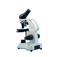 Microscope optique mobile C-25 avec source lumineuse LED 40-640X Visionneuse d'échantillons biologiques à plate-forme ronde pratique à 25