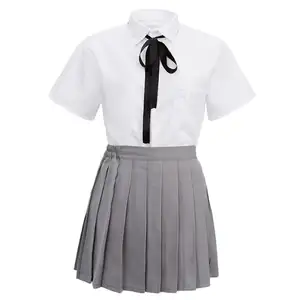 Uniforme escolar personalizado de 65% poliéster, uniforme dk college jk para estudantes meninas uniforme coreano de verão 35% algodão