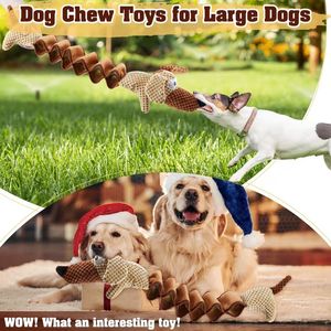 Cartoon Dog Squeak <b>Toy</b> <b>Plush</b> Chew Resistant Tug <b>Toy</b> Flexible Bone Shape Pet Teething <b>Toy</b> for <b>Large</b> Breeds - Product Image 5