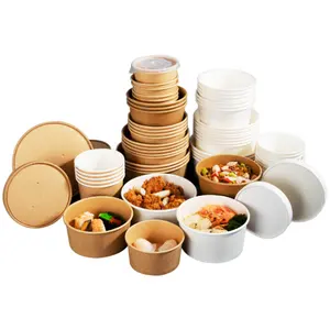 Design Paper Bowl Popular Food Grade Kraft Paper Bowl For Restaurant Accept Custom Printing