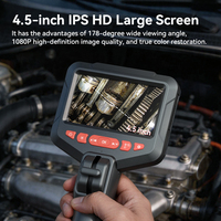 Endoscopio LCD con Rotación de 360 Grados, Boroscopio con Pantalla IPS de 4.5 Pulgadas, 1080P, 8 LED, Cámara de Inspección Industrial