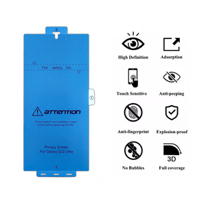 Protecteur d'écran en hydrogel TPU anti-espion direct d'usine HD pour Samsung pour Galaxy S22 Ultra <span class=keywords><strong>Protection</strong></span> de la vie privée du téléphone portable - Product Image 2