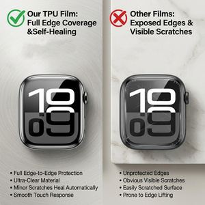 Protector de Pantalla para <span class=keywords><strong>Apple</strong></span> <span class=keywords><strong>Watch</strong></span> Series 12 SE4 OEM, Película TPU Suave Antihuellas, Lisa, 40/42/44/46mm, Proveedor al por Mayor - Product Image 3
