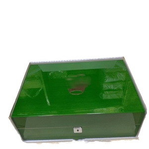 Caja de reloj de madera con múltiples ranuras de lujo <span class=keywords><strong>para</strong></span> tienda de <span class=keywords><strong>relojes</strong></span> y <span class=keywords><strong>para</strong></span> <span class=keywords><strong>relojes</strong></span> suizos negro y verde <span class=keywords><strong>para</strong></span> caja de regalo - Product Image 5