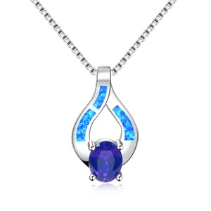 สร้อยคอหัวใจบลูโอปอล ไวรัลในติ๊กต็อก |   จี้นกนกขุนทองชุบเงินทองแดง เครื่องประดับสไตล์โบฮีเมียน ขายส่ง - Product Image 1