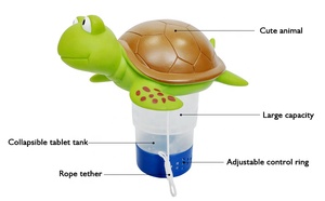 Turtle Water <strong>Chlorine</strong> <strong>Tablet</strong> Floater Pool Floating <strong>Chlorine</strong> Dispenser Cleaning for Chemical <strong>Tablets</strong> Fits 3" Tabs Bromine - Product Image 3