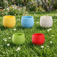 Mini pot de fleurs circulaire en plastique moderne, écologique et durable pour plantes succulentes, décoration de bureau à domicile