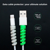 Protector de Cable en Espiral de Silicona, Organizador de Cables para Teléfono, Protector de Cabezal de Carga Resistente a Roturas, Enrollador Anti-Fracturas